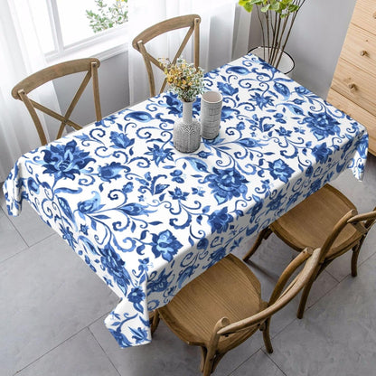 Teal Grey Tablecloth Turquoise Rectangle Table Cloth Washable Table Cover for Decoration Kitchen Dining Room 60x90 Inch