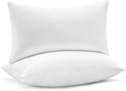 puredown® Feather Down Throw Pillow Inserts 22 x 22 (Pack of 2, White), Big Throw Pillows for Floor, Couch, Bed, Machine Washable