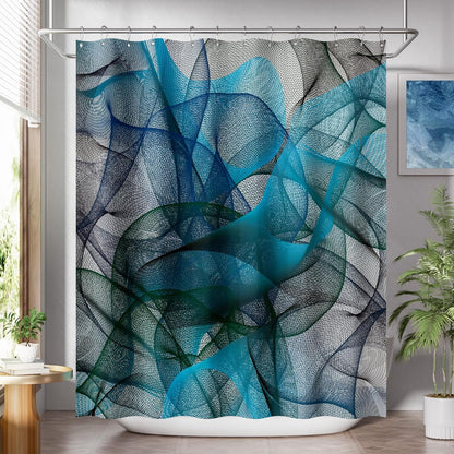 Shower Curtain, Washable Cloth Black Shower Curtain Sets with 12 Shower Curtain Hooks, Fabric Rustic Black and White Striped Curtain, Farmhouse Bathroom Curtains, 72x72 Inches