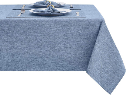 Rectangle Table Cloth Linen Farmhouse Stainproof Waterproof Washable Polyester Oblong Rectangular Fabric Table Cover for Kitchen Dining Dinner (Red, 52 X 70 Inch)
