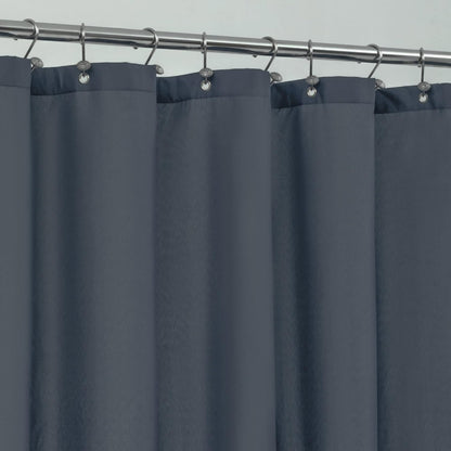 Waterproof Fabric Shower Curtain Soft Hotel Quality - 3 Magnets at Bottom, Premium Black Shower Curtain Liner for Bathroom, Light-Weight Cloth & Washable - 72x72, Black