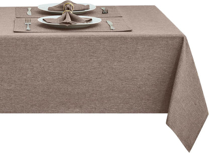 Rectangle Table Cloth Linen Farmhouse Stainproof Waterproof Washable Polyester Oblong Rectangular Fabric Table Cover for Kitchen Dining Dinner (Red, 52 X 70 Inch)