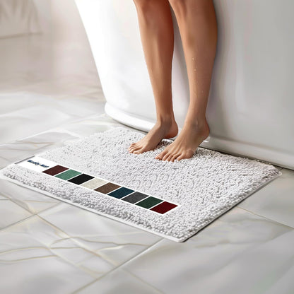 Chenille Bathroom Rugs Quick Dry Microfiber Mats Non Slip Washable, Extra Thick, Soft and Highly Absorbent Bath Mats for Bathroom, Kitchen, and Shower Floor - Grey 36"x60"