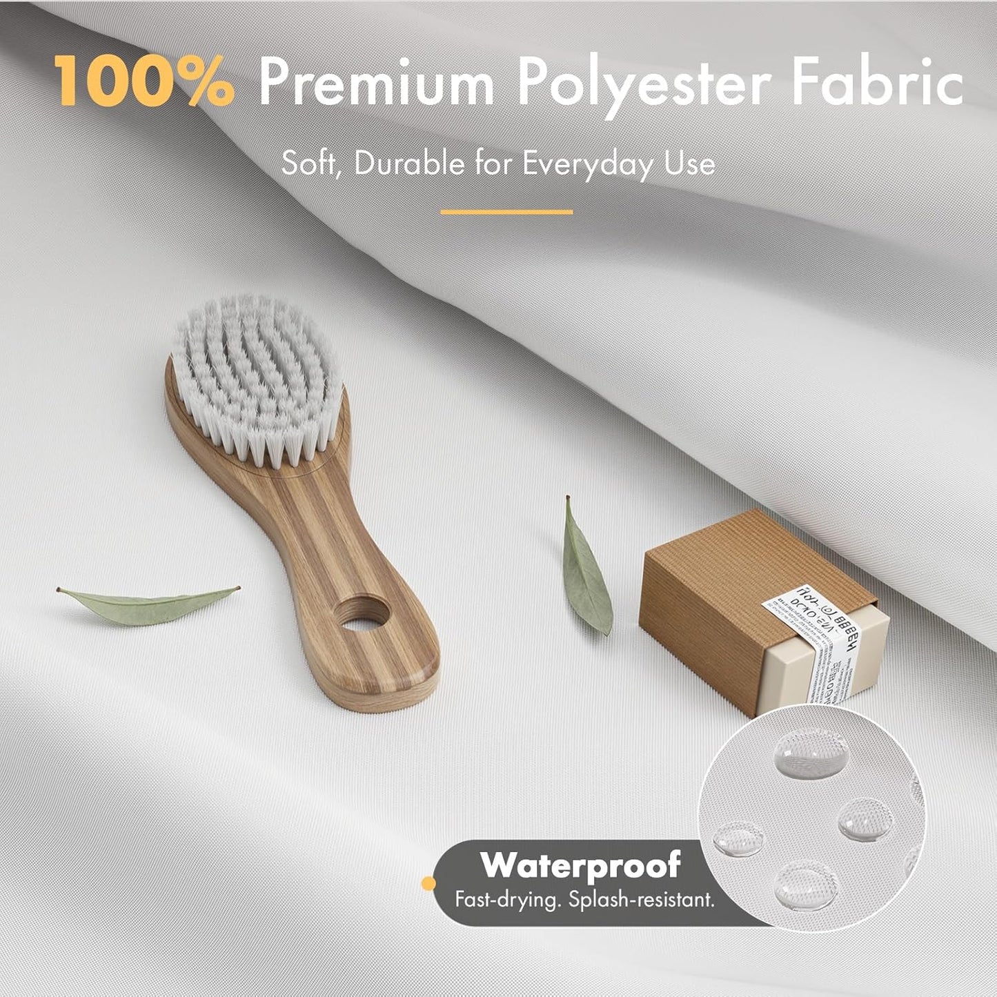 Ruffle Shower Curtain with Three-Side Ruffle, Solid White Farmhouse Curtains, Soft Flowy Layered Fabric, Elegant Spa Style, Clean Minimal Look, Water Repellent,12 Metal Hooks, 72" W x 72" L