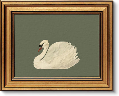 Vintage Gold Framed Wall Art, Sketch Birds Canvas Painting, Cute but Exquisite Wall Decor, No Glass No Glare, Suitable for Bedside Tables, Foyer, Bookshelves,【Hummingbird】-10L x 8W