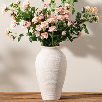 Ceramic Flower Vase Home Decor - Large Farmhouse Table Vases Rustic Vintage Living Room Kitchen Bedroom Decorations for House Book Shelf Office Coffee Desk Dining Fireplace (9" Rustic)