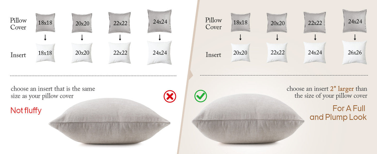 puredown® Feather Down Throw Pillow Inserts 22 x 22 (Pack of 2, White), Big Throw Pillows for Floor, Couch, Bed, Machine Washable