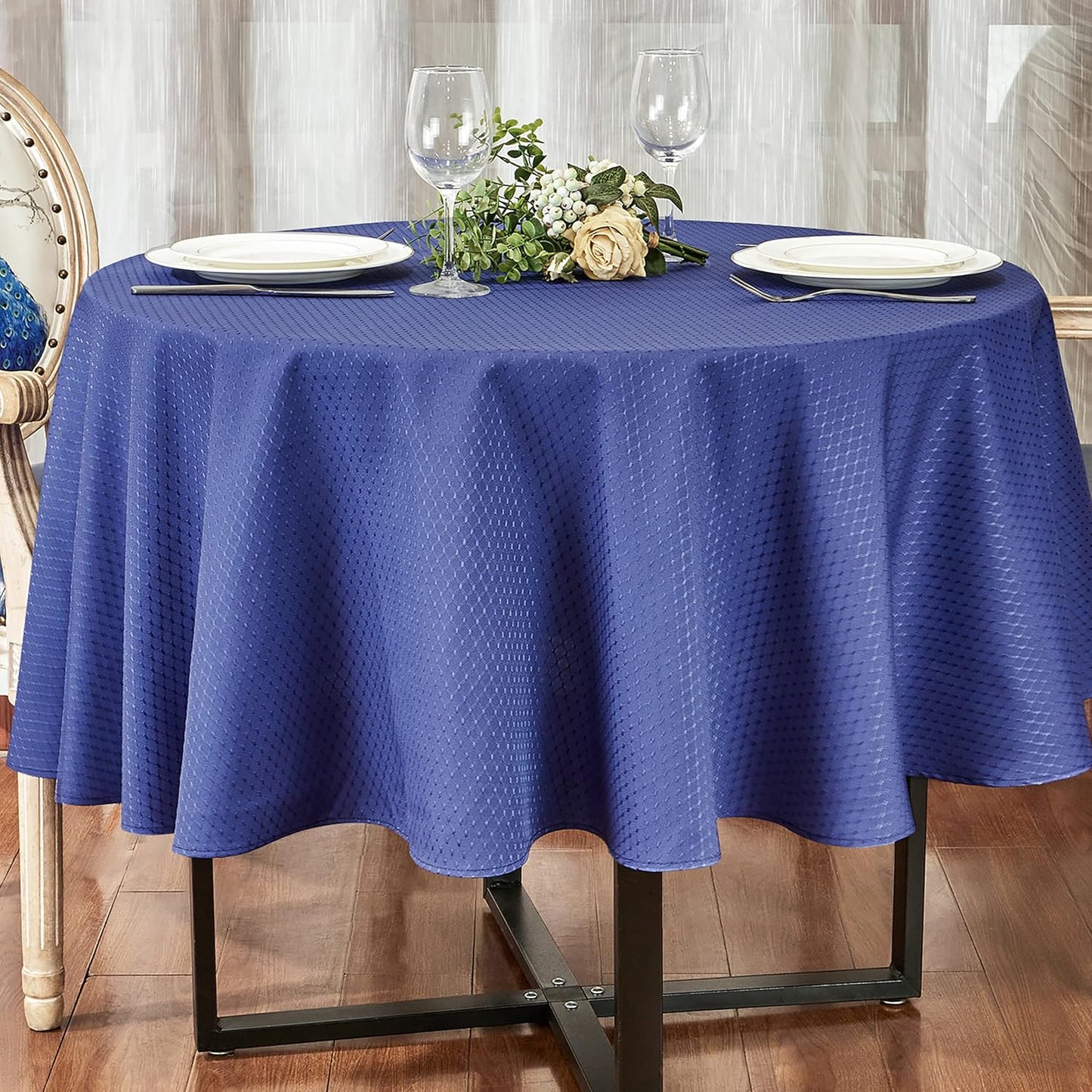 Rectangle Table Cloth Linen Farmhouse Stainproof Waterproof Washable Polyester Oblong Rectangular Fabric Table Cover for Kitchen Dining Dinner (Red, 52 X 70 Inch)